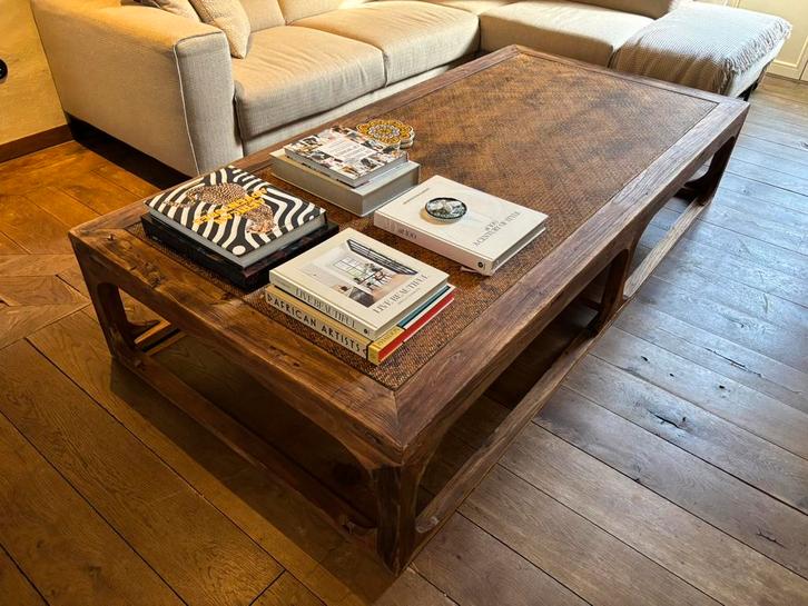 Houten, authentieke Flamant salontafel, Maison & Meubles, Tables | Tables de salon, Comme neuf, Enlèvement