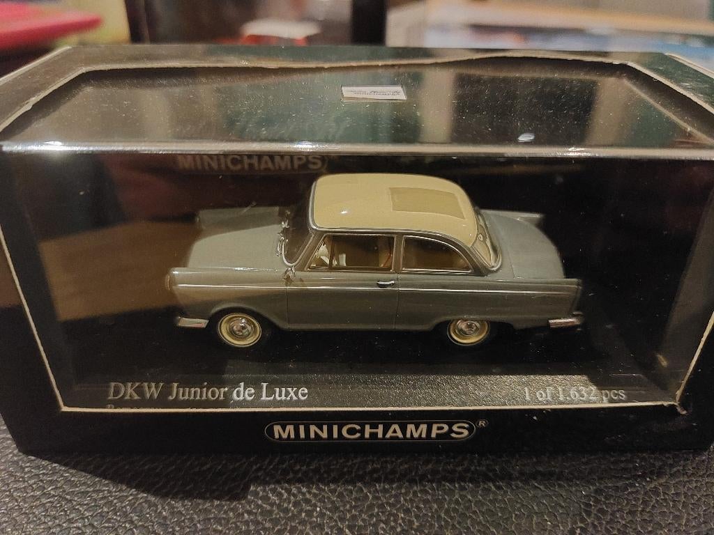 Minichamps DKW Junior de Luxe de 1961 gris 1/43, Ophalen of Verzenden, Nieuw, Auto, MiniChamps
