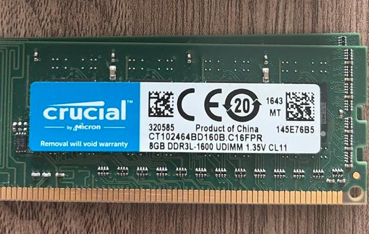 RAM DDR3 8GB 1600MHz – Crucial / Transcend, Informatique & Logiciels, Mémoire RAM, Comme neuf, Desktop, 8 GB, DDR3, Enlèvement ou Envoi