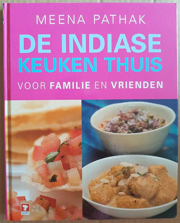 De Indiase keuken thuis - Meena Pathak - 2003, Livres, Livres de cuisine, Comme neuf, Entrées et Soupes, Plat principal, Tapas, Snacks et Dim Sum