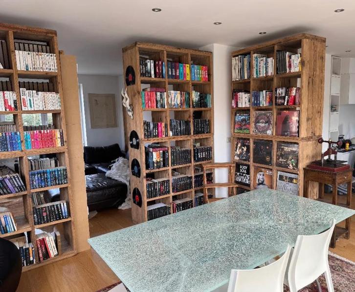 Bibliothèque modulable en bois massif (chêne), Maison & Meubles, Armoires | Bibliothèques, Utilisé, 100 à 150 cm, 150 à 200 cm