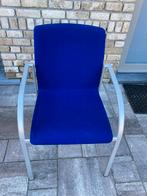 6 stoelen blauw, Maison & Meubles, Chaises, Tissus, Design, Comme neuf, Enlèvement