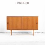 Vintage tv-kastje / platenkast in eik - Domino Møbler, Ophalen, 100 tot 150 cm, Eikenhout, Zo goed als nieuw