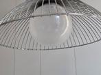 Massief recent disign hanglamp in staal en chrome origineel, Ophalen of Verzenden, Nieuw, Glas, Modern disign