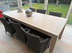 Tafel met 6 Wicker stoelen, Huis en Inrichting, Tafels | Eettafels, Ophalen, Gebruikt