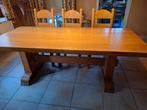 Eiken tafel + stoelen, Ophalen, Gebruikt, Eikenhout, Kloostertafel