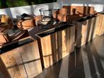 4 x Massieve houten bloembakken 94 x 24 cm met binnenkuip, Ophalen, Gebruikt, Hout