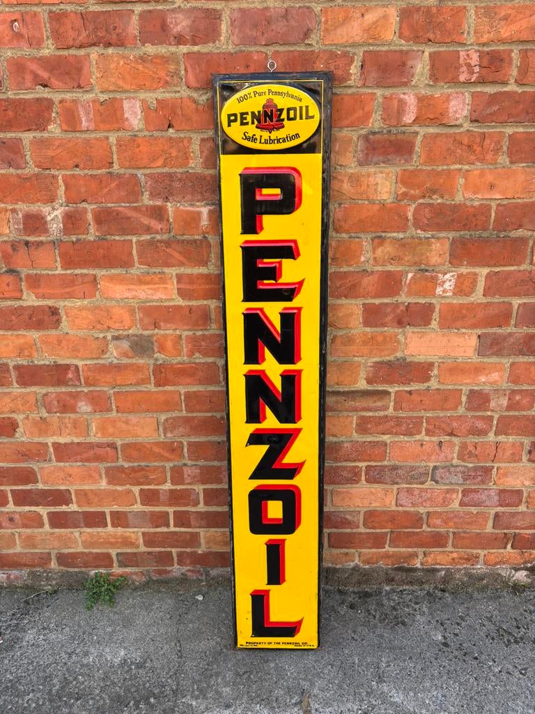Plaque non émaillée en tole pennzoil originale, Enlèvement, Comme neuf