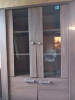 Vitrinekast met bijhorende tafel (180 cm), Huis en Inrichting, Kasten | Vitrinekasten, Ophalen, Gebruikt, Glas, Met deur(en)