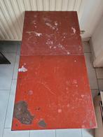 Vintage vierkante eettafel van roestvrij staal metaal, Ophalen, Zo goed als nieuw