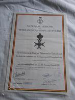Certificat Croix Léopold III des anciens combattants - 1988, Collections, Enlèvement ou Envoi, Armée de terre, Ruban, Médaille ou Ailes