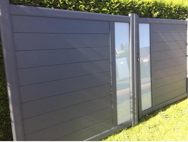 gemotoriseerde draaipoort, Tuin en Terras, Tuinpoorten, Gebruikt, Draaipoort, Aluminium, Ophalen