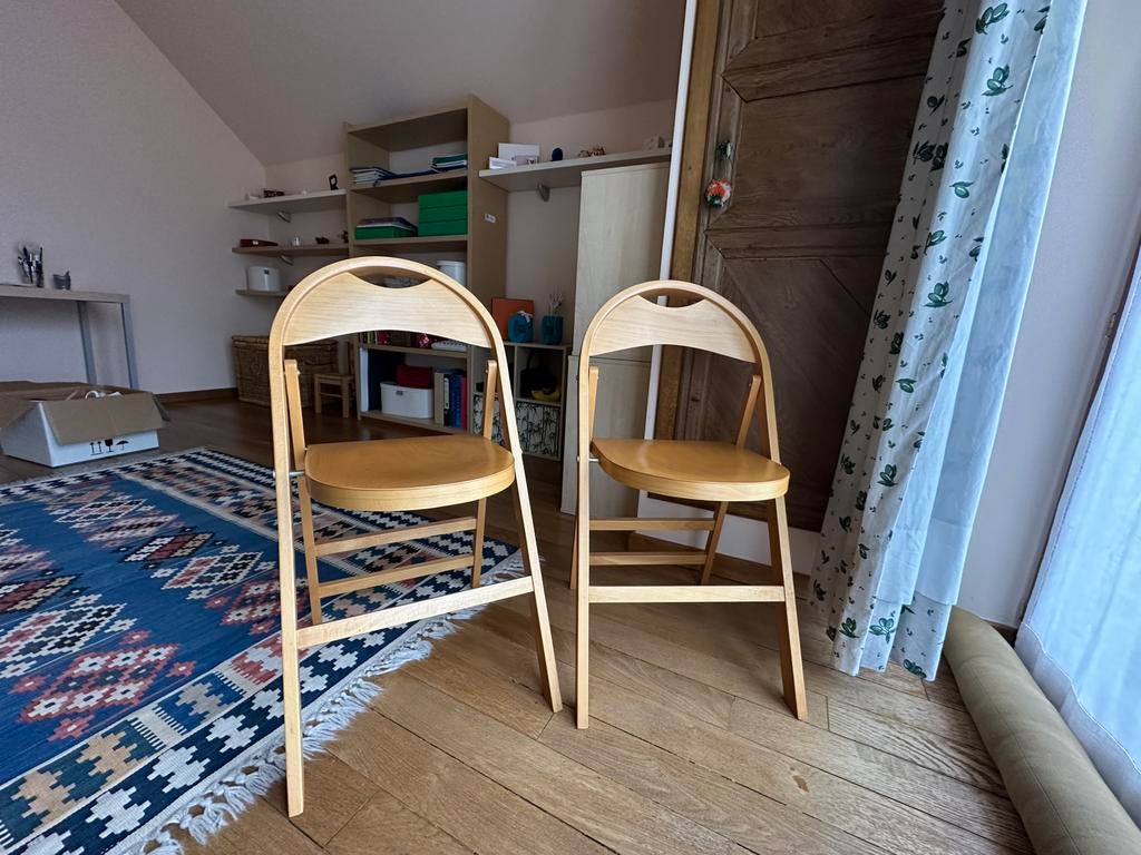 Lot de 2 chaises de bureau pliable, Comme neuf, Brun, Enlèvement, Chaise de bureau