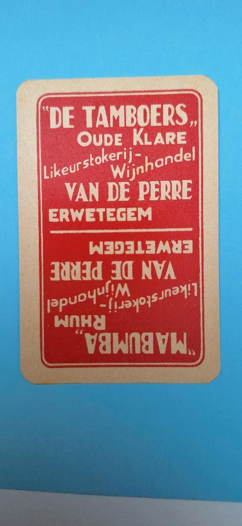 Distillerie de liqueur Erwetegem_Van De Perre 2_red_198, Collections, Cartes à jouer, Jokers & Jeux des sept familles, Utilisé