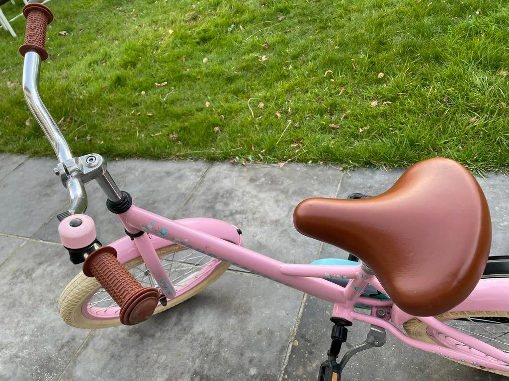 Roze kinderfiets 18 inch  - meisjesfiets 5-7j, Ophalen, Gebruikt, 18 inch, Handrem