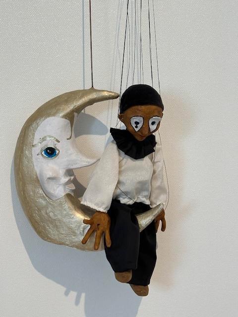 Handpop pierot, Antiek en Kunst, Kunst | Overige Kunst, Ophalen