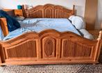 Lit magnifique en bois massif 180x200 avec sommier, Enlèvement, Comme neuf