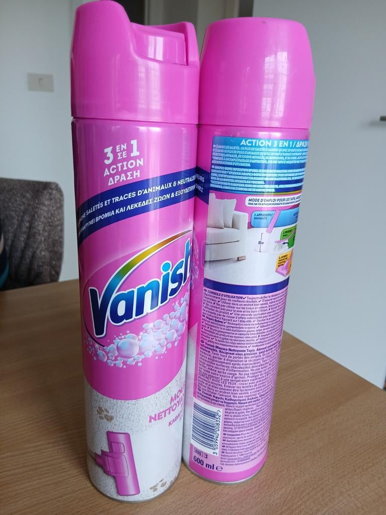 NIEUWE 2 SPUITBUSSEN VANISH ONDERHOUDSSCHUIM NIET GEBRUIKT, Ophalen of Verzenden