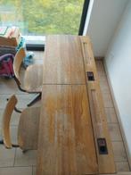 Houten schoolbankje met 2 bijhorende stoeltjes, Antiek en Kunst, Ophalen