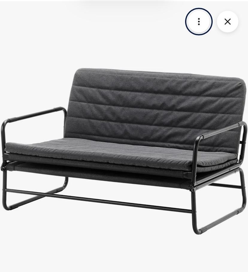 Ikea HAMMARN Slaapbank, Maison & Meubles, Chambre à coucher | Canapés-lits, Comme neuf, 120 cm, 200 cm, Queen size, Noir, Enlèvement