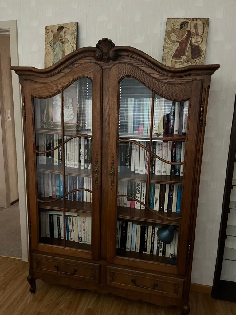 Bibliothèque bois massif, Maison & Meubles, Enlèvement, Utilisé, Avec porte(s)