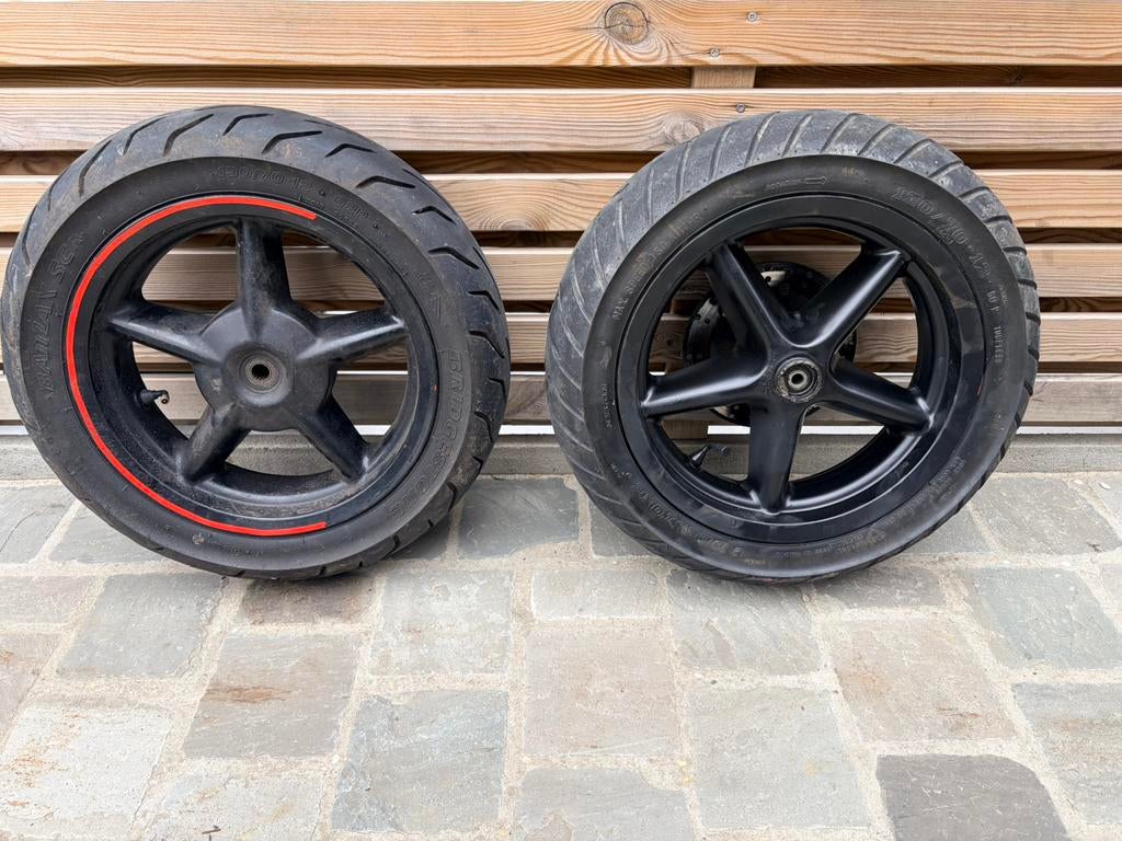 Zwarte 12 inch velgen booster spirit next stunt, Fietsen en Brommers, Ophalen, Gebruikt, Blok, Yamaha