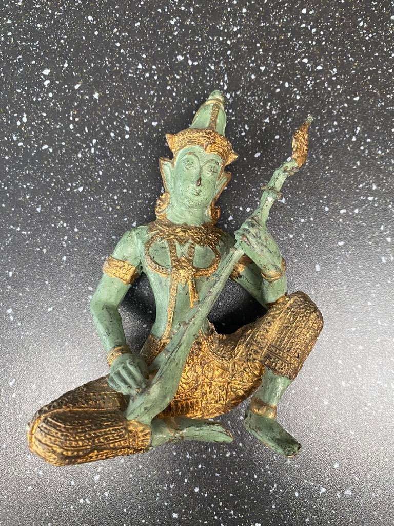 Statue thaïlandaise en bronze, estampillée, Antiquités & Art, Enlèvement ou Envoi