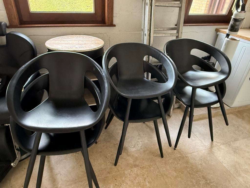 Lot de 6 chaises noirs, Maison & Meubles, Chaises, Enlèvement, Comme neuf