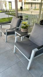 Tuinset 2 fauteuls met 2 voetenbanken, Tuin en Terras, Aluminium, Zo goed als nieuw, Tuinset, Ophalen