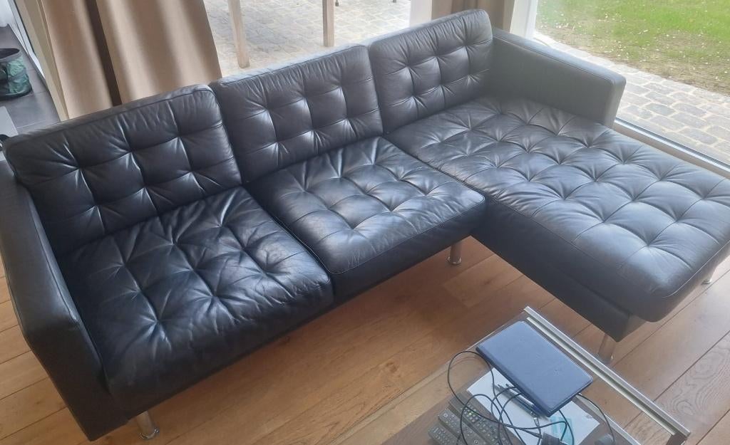 Landskrona hoekzetel zwart leder, Enlèvement, Utilisé