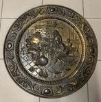 Groot Geel Koperen Hangbord - 63cm, Antiek en Kunst, Ophalen, Koper