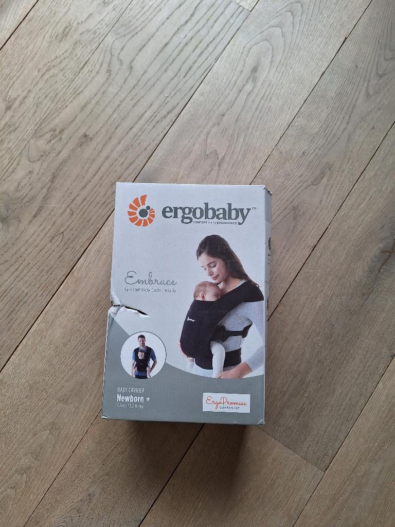 Draagzak Ergobaby Embrace Zwart, Kinderen en Baby's, Babydragers en Draagdoeken, Zo goed als nieuw, Draagzak, Buik, Overige merken