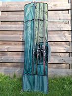 Vismateriaal, hengels, visnet, rodpod, beetmelders, vistas, Enlèvement, Utilisé, Ensemble complet