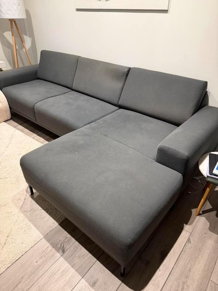 GRATIS Antraciet Hoeksalon Links, Huis en Inrichting, Zetels | Zetels en Chaises Longues, Gebruikt, Vierpersoons of meer, 250 tot 300 cm