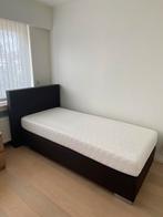 Boxspring bed 1pers., Huis en Inrichting, Ophalen, Eenpersoons, Bruin, Zo goed als nieuw