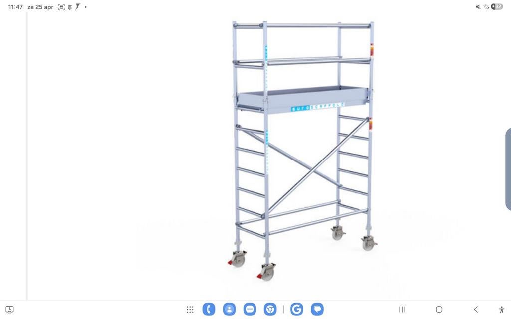 Euroscaffold rolsteiger compleet. 90x190x4,2 m werkhoogte., Ophalen