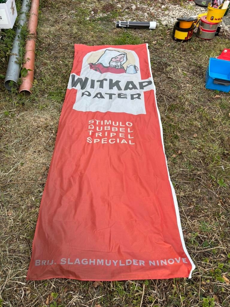 Witkap Pater vlag (brouwerij Slaghmuylder), Collections, Marques de bière, Enlèvement, Comme neuf, Autres types, Autres marques