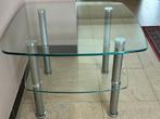 glazen bijzet tafel, Ophalen, Gebruikt, Vierkant, Glas