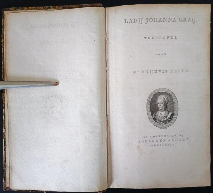 RHIJNVIS FEITH. Lady Johanna Gray. Treurspel. 1791, Antiek en Kunst, Antiek | Boeken en Manuscripten, Ophalen of Verzenden