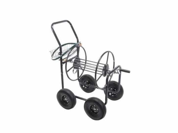 Grote slanghaspel - metaal - groot - 4 wielen - slangenwagen, Tuin en Terras, Tuinslangen, Nieuw, Tuinslang, Ophalen of Verzenden