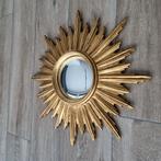 Vintage gouden zonnespiegel met heksenoog, Antiek en Kunst, Antiek | Spiegels, Ophalen of Verzenden