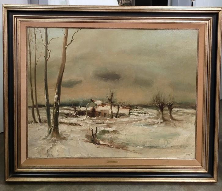 Juul DE CORT, winterlandschap, Antiek en Kunst, Kunst | Schilderijen | Klassiek, Ophalen of Verzenden