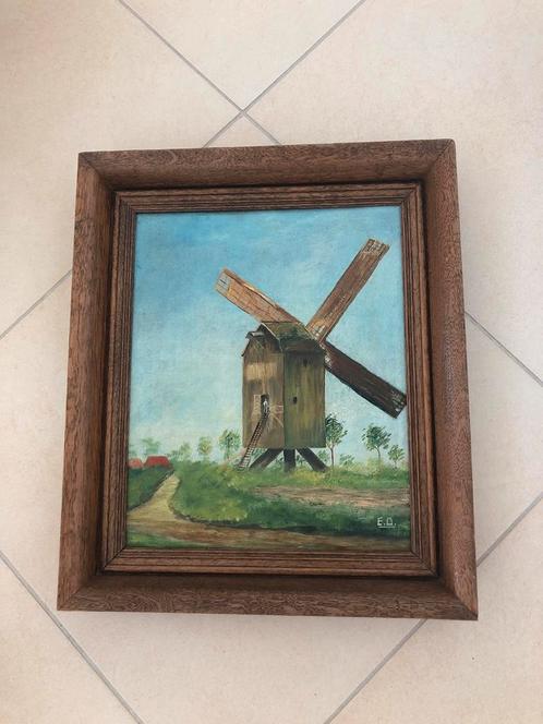 Schilderij molen Decroos gesigneerd, Antiek en Kunst, Kunst | Schilderijen | Klassiek, Ophalen of Verzenden