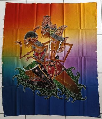 originele batik tekening / schildering op stof beschikbaar voor biedingen