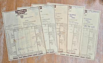 Brouwerij Van Roy Wieze 5 oude facturen 1933-38 Aalst, Enlèvement ou Envoi, Utilisé, Autres types, Autres marques