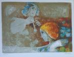 ALVAR SUNOL / FLUITSPELER / KLEURLITHO / 62x74cm / KADER SIG, Ophalen