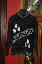 Pull à col roulé"Papareil" noir et blanc T38 Très Bon Etat!, Taille 38/40 (M), Enlèvement ou Envoi, Comme neuf, Papareil