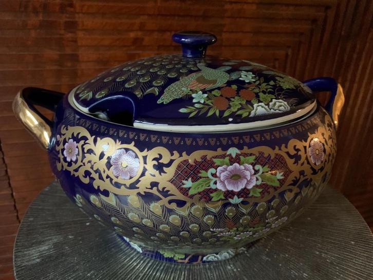 Kobaltblauwe (20e-eeuw porselein) Al-Tavous /China Terrine, Antiek en Kunst, Antiek | Servies los, Ophalen of Verzenden