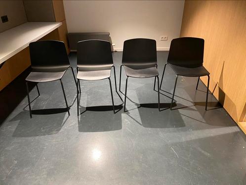 Rama designstoelen - zwart (4 stoelen), Huis en Inrichting, Stoelen, Gebruikt, Vier, Kunststof, Metaal, Zwart, Ophalen of Verzenden