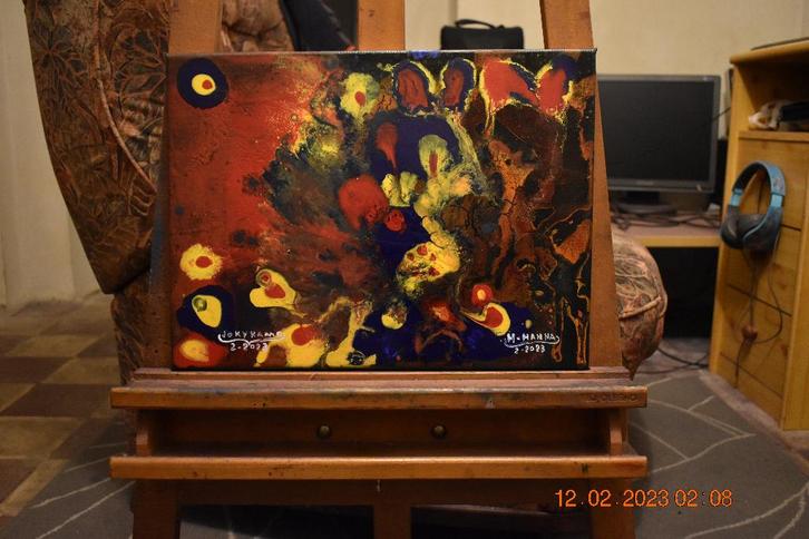 Het abstracte schilderij van de wilde hond, door joky kamo, Antiek en Kunst, Kunst | Schilderijen | Modern, Ophalen